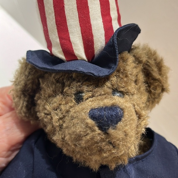 Vintage 1993 Retired Ty Bear July 4, jointed Beanie Baby Teddy Bear 14” - Picture 5 of 7